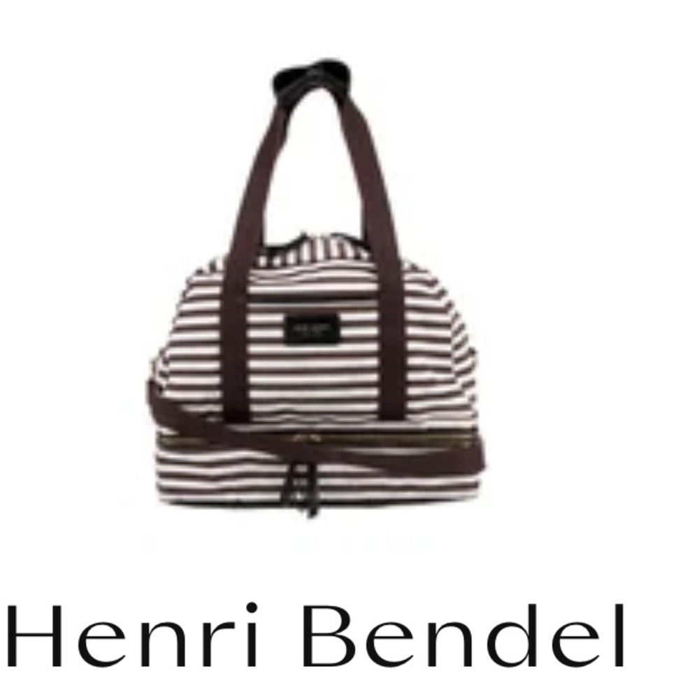 Henri Bendel Brown and White Duffel Bag
